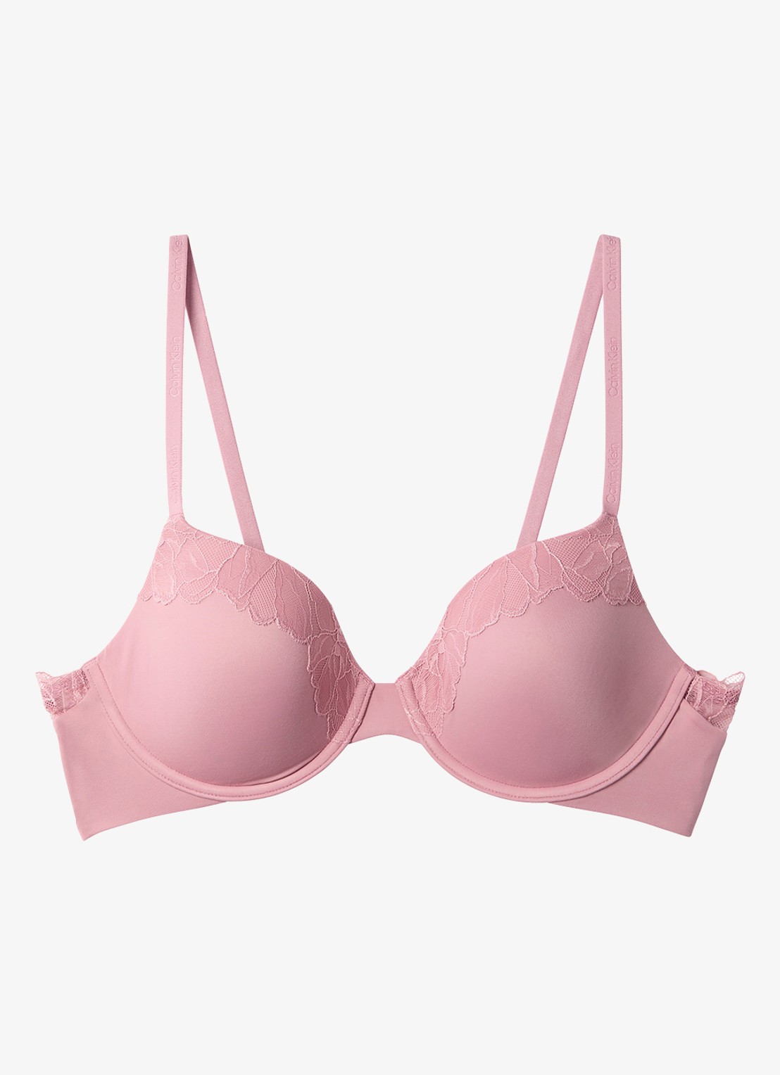 Calvin Klein Voorgevormde bh met kant - voorkant roze
