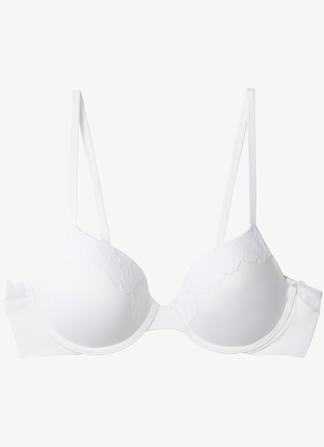 Calvin Klein Voorgevormde bh met kant - voorkant 2 wit