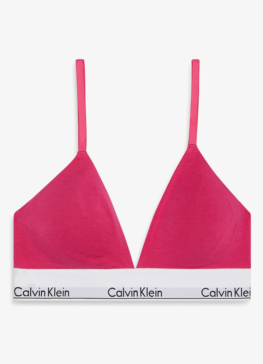 Calvin Klein Voorgevormde bralette met logoband - voorkant 5 donkerroze