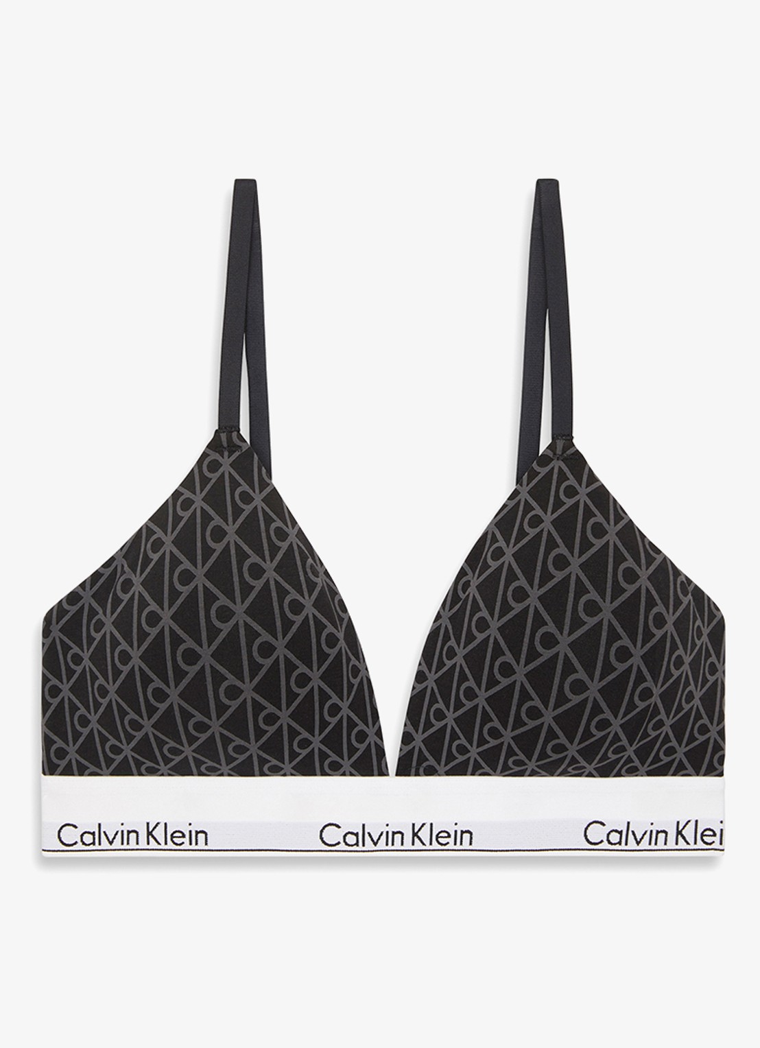 Calvin Klein Voorgevormde bralette met logoband - voorkant antraciet
