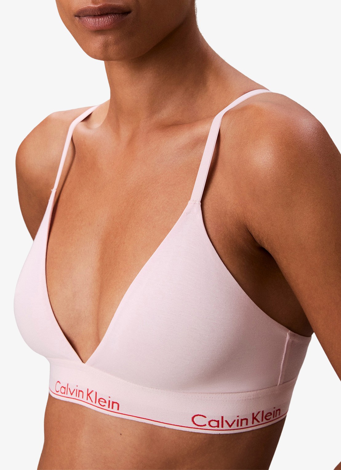 Calvin Klein Voorgevormde bralette met logoband - detail 3 roze