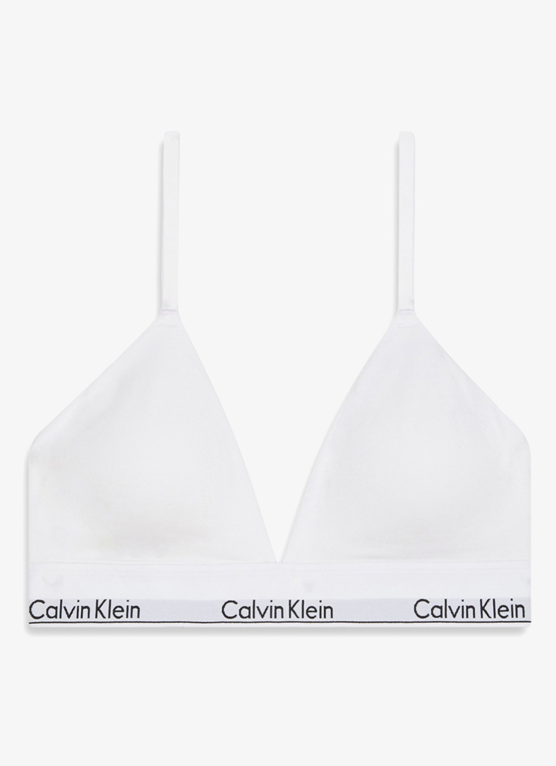 Calvin Klein Voorgevormde bralette met logoband - voorkant 2 wit
