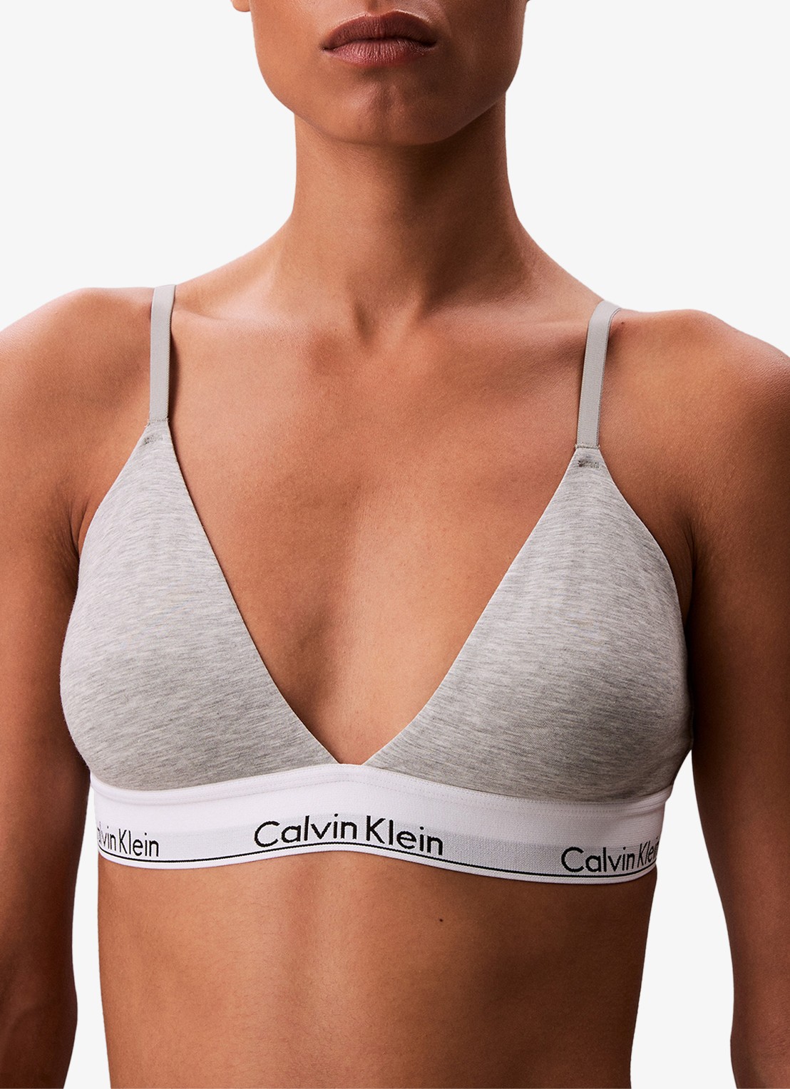 Calvin Klein Voorgevormde bralette met logoband - detail 4 grijs