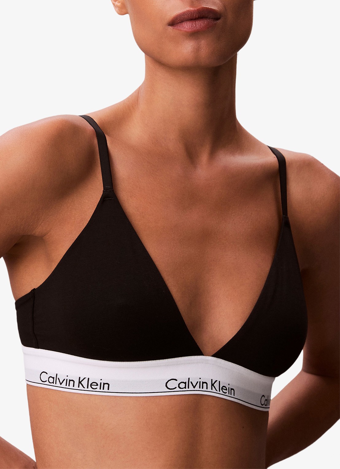 Calvin Klein Voorgevormde bralette met logoband - detail 3 zwart