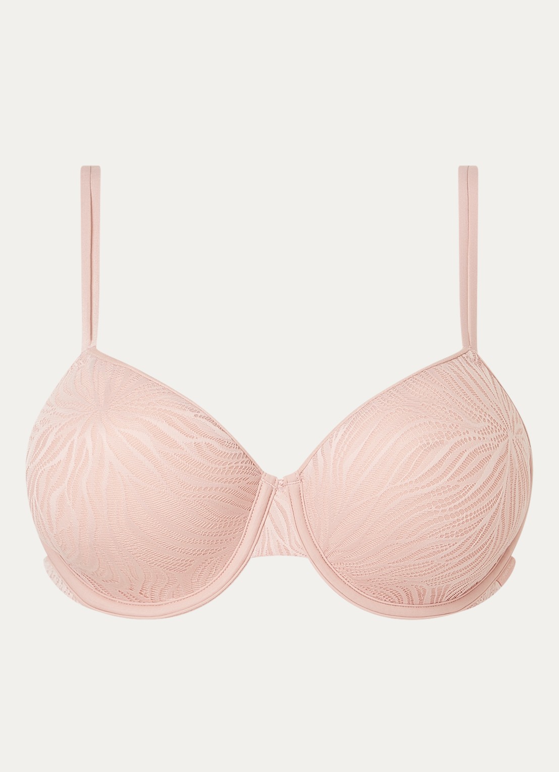 Calvin Klein Voorgevormde demi bh met overlay van mesh - voorkant 2 subdued  / roze