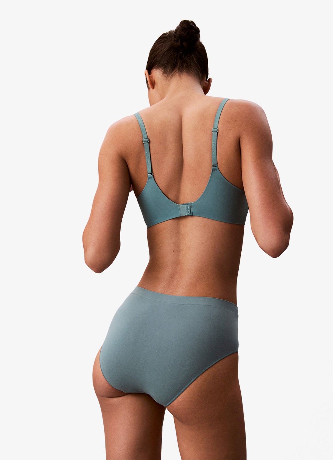 Calvin Klein Voorgevormde effen bh  - achterkant 7 turquoise