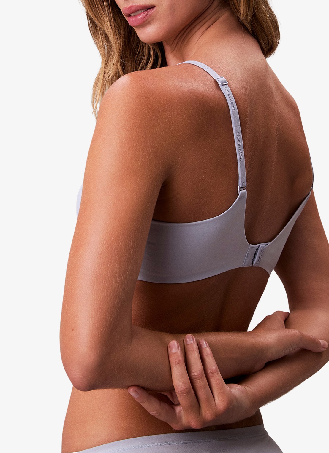 Calvin Klein Voorgevormde effen bh  - detail 5 lichtblauw