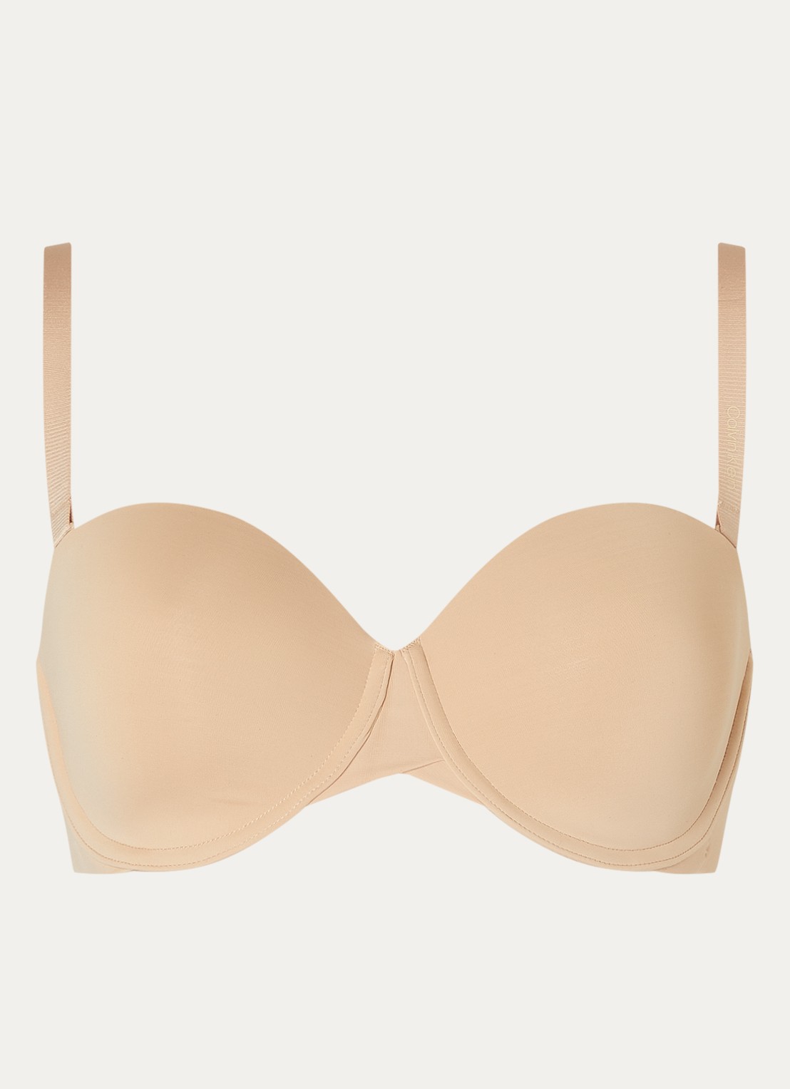 Calvin Klein Voorgevormde strapless bh met beugel en afneembare bandjes - voorkant beige
