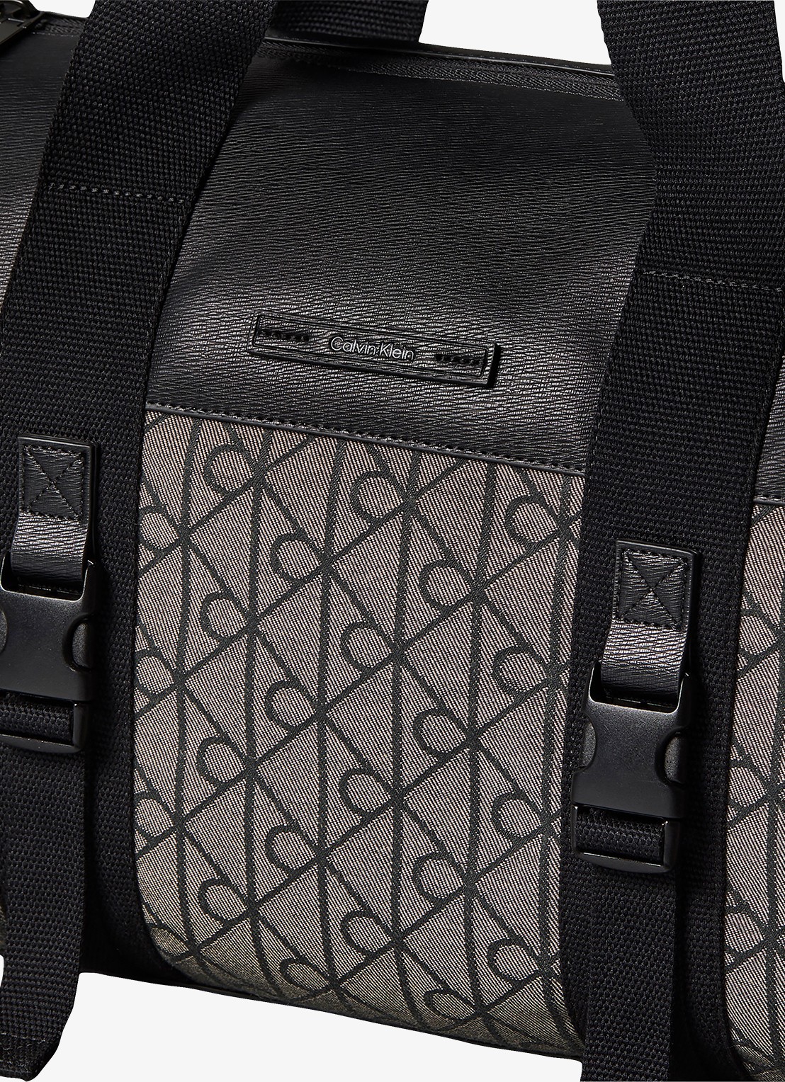 Calvin Klein Weekendtas met logoprint - detail zwart