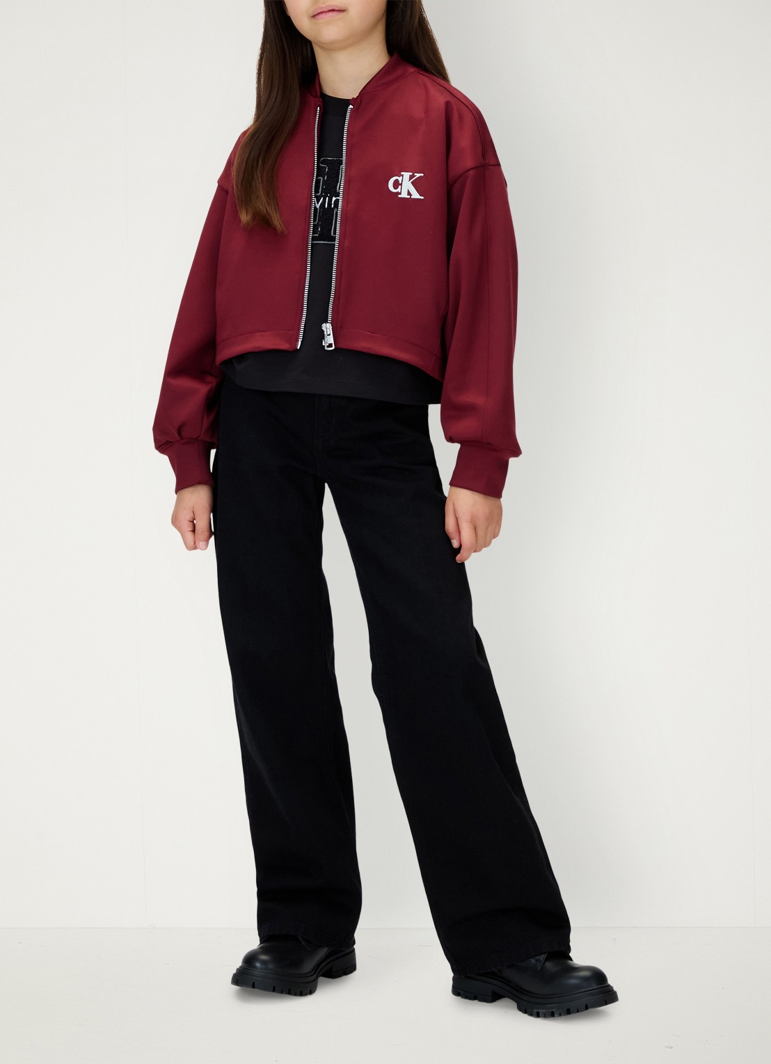 Calvin Klein Wide fit jeans met steekzakken - detail 3 zwart