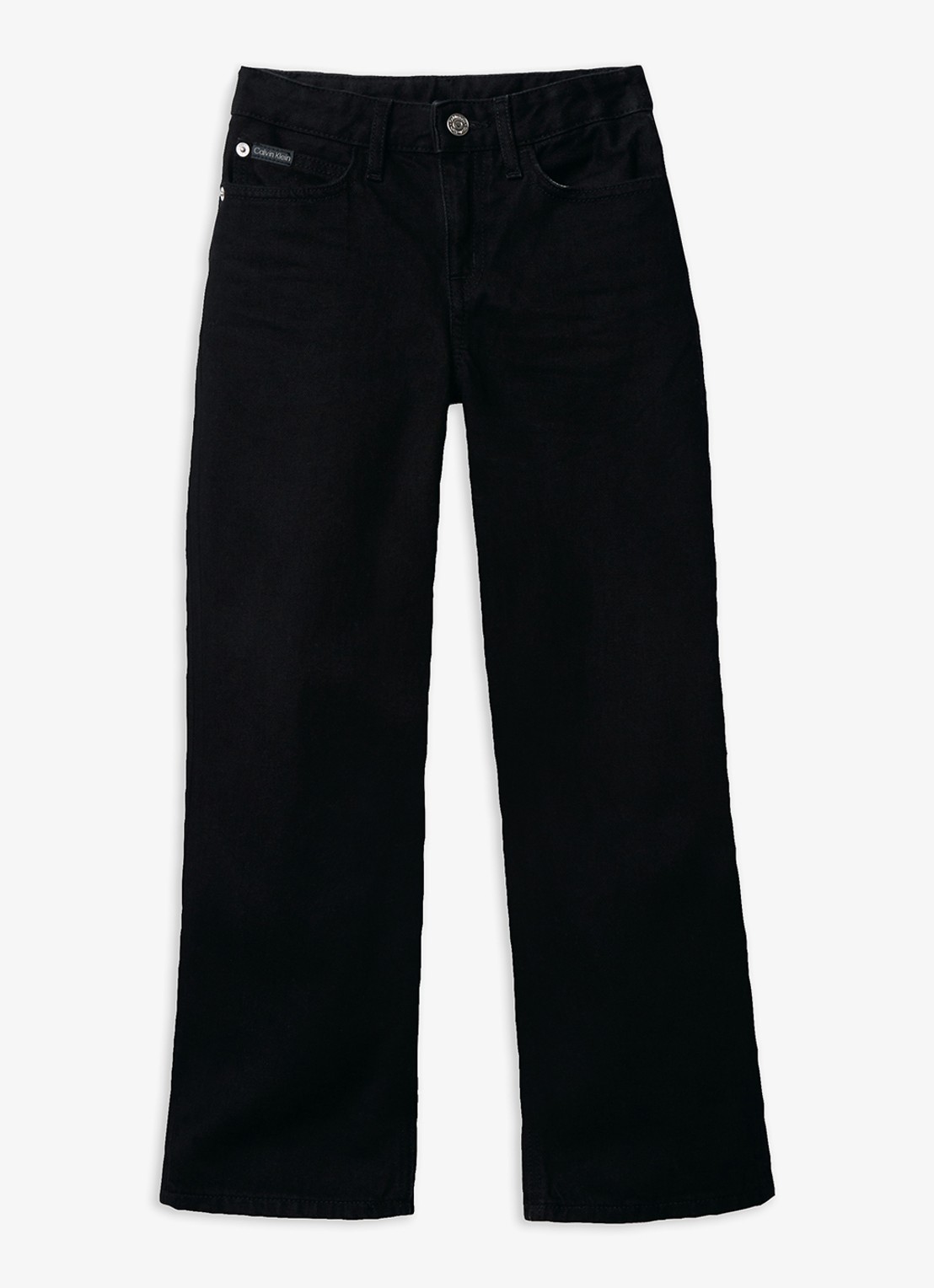 Calvin Klein Wide fit jeans met steekzakken - voorkant 5 zwart