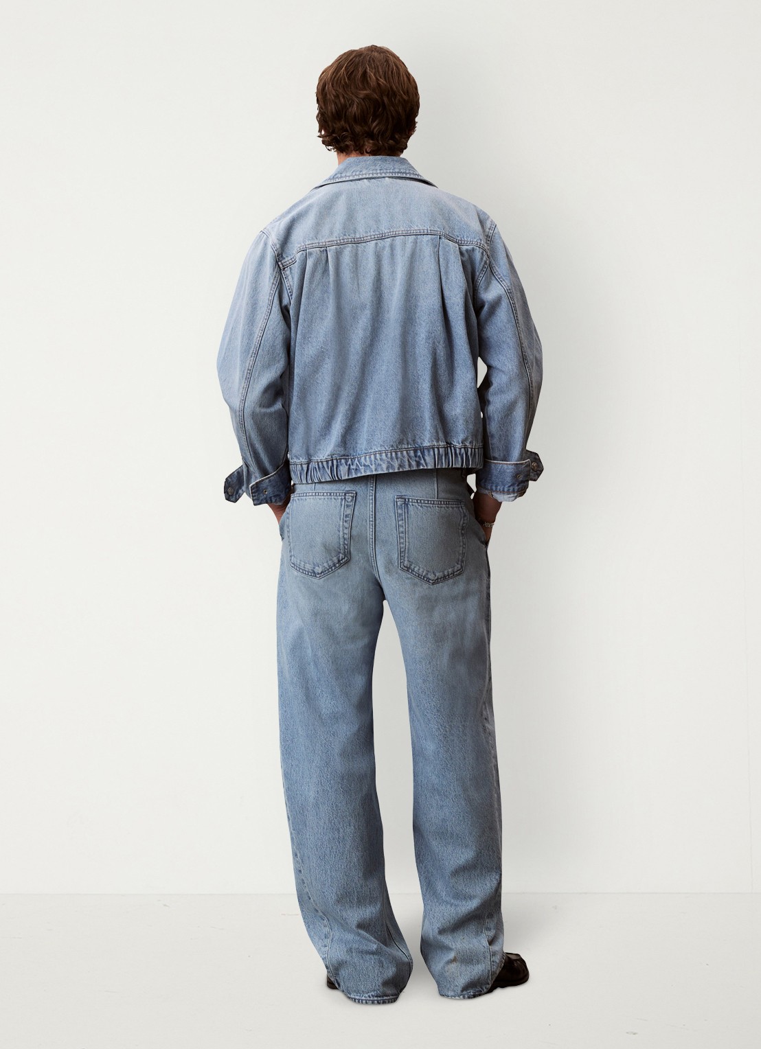Calvin Klein Wide leg jeans met steekzakken - achterkant 6 indigo