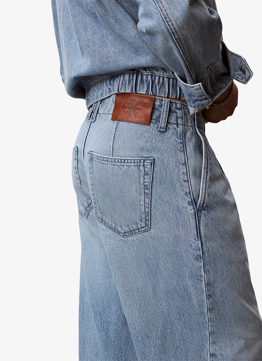 Calvin Klein Wide leg jeans met steekzakken - detail 4 indigo
