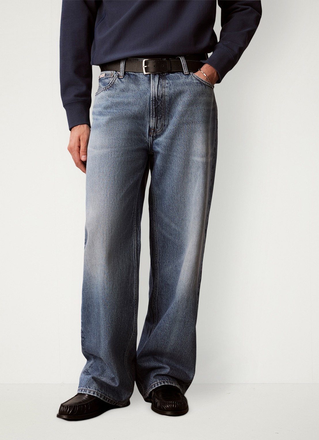 Calvin Klein Wide leg jeans met steekzakken - detail 4 indigo