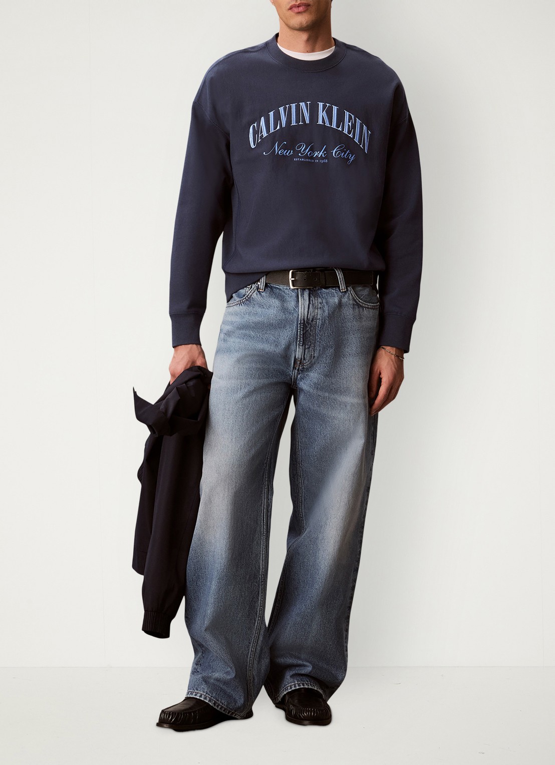 Calvin Klein Wide leg jeans met steekzakken - detail 6 indigo