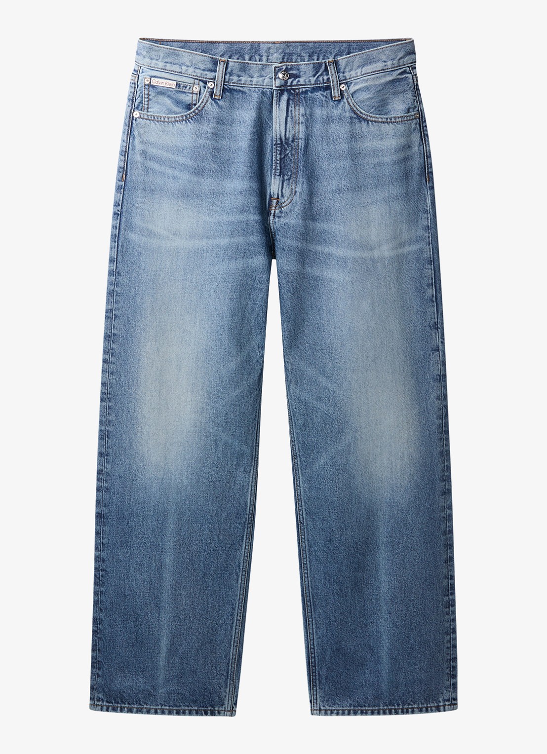Calvin Klein Wide leg jeans met steekzakken - voorkant 2 indigo