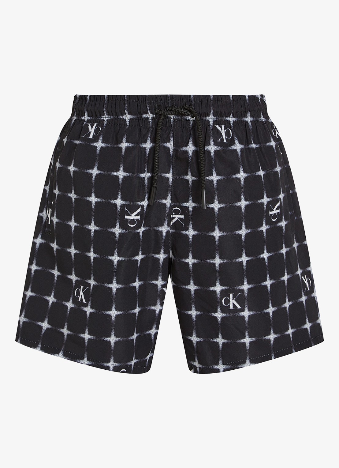 Calvin Klein Zwemshorts met logo en trekkoord - voorkant 2 zwart