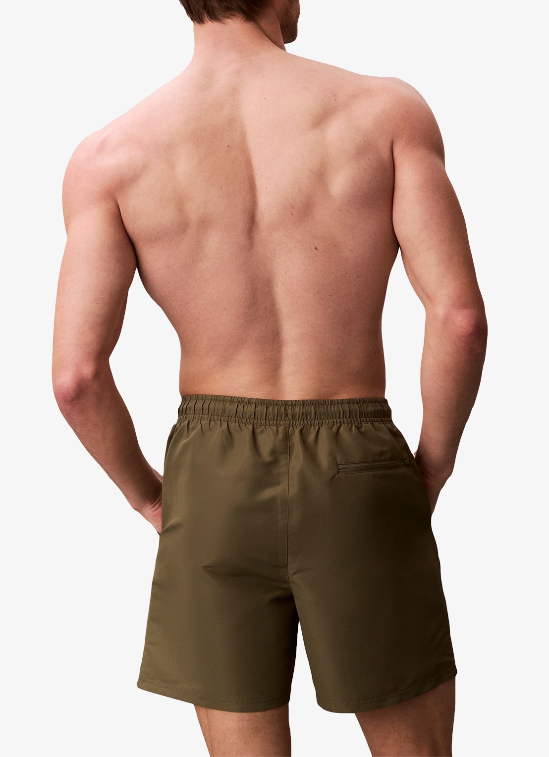 Calvin Klein Zwemshorts met logo en trekkoord - achterkant 3 groen