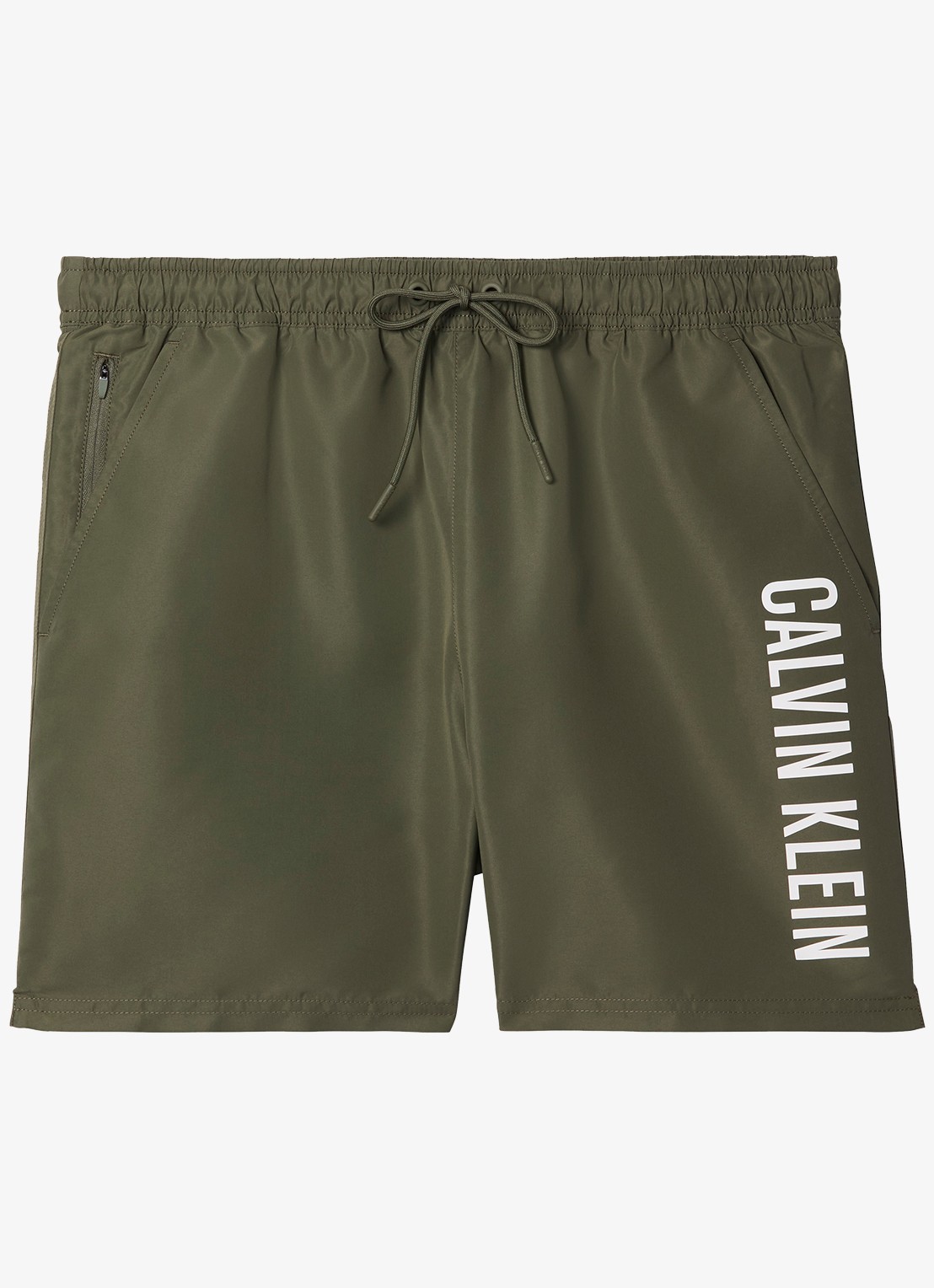 Calvin Klein Zwemshorts met logo en trekkoord - voorkant groen