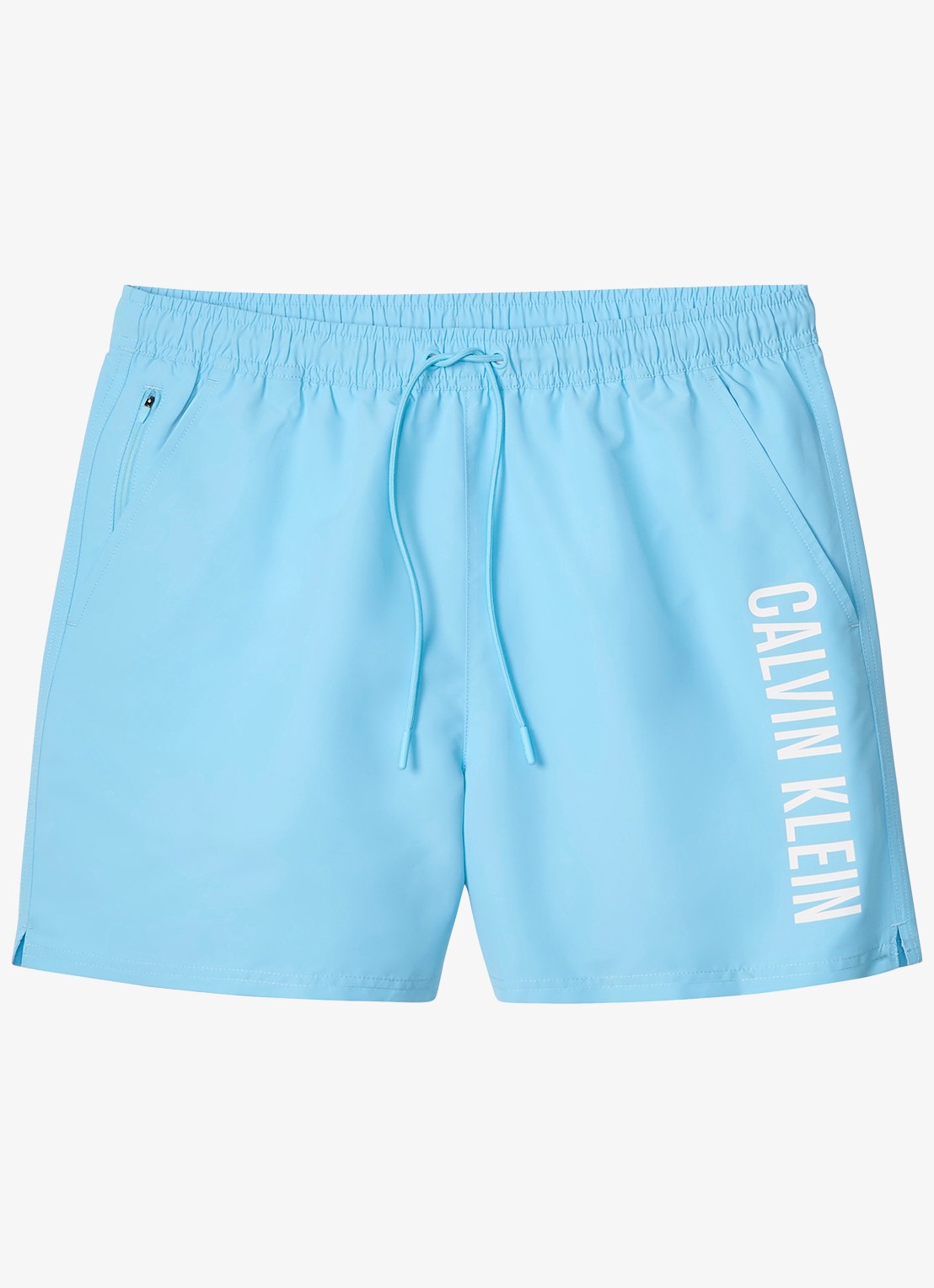 Calvin Klein Zwemshorts met logo en trekkoord - voorkant blauw