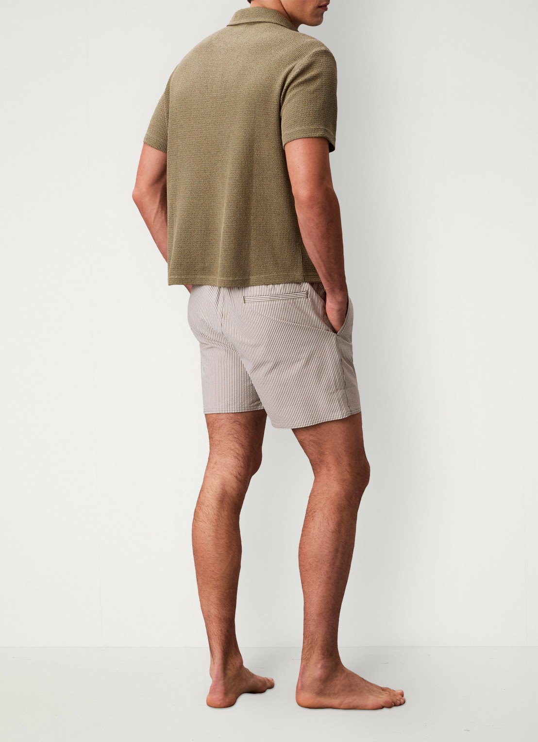 Calvin Klein Zwemshorts met logo en trekkoord - achterkant 6 beige
