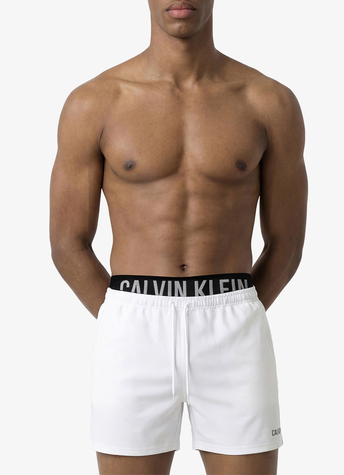 Calvin Klein Zwemshorts met logo en trekkoord - detail 4 wit