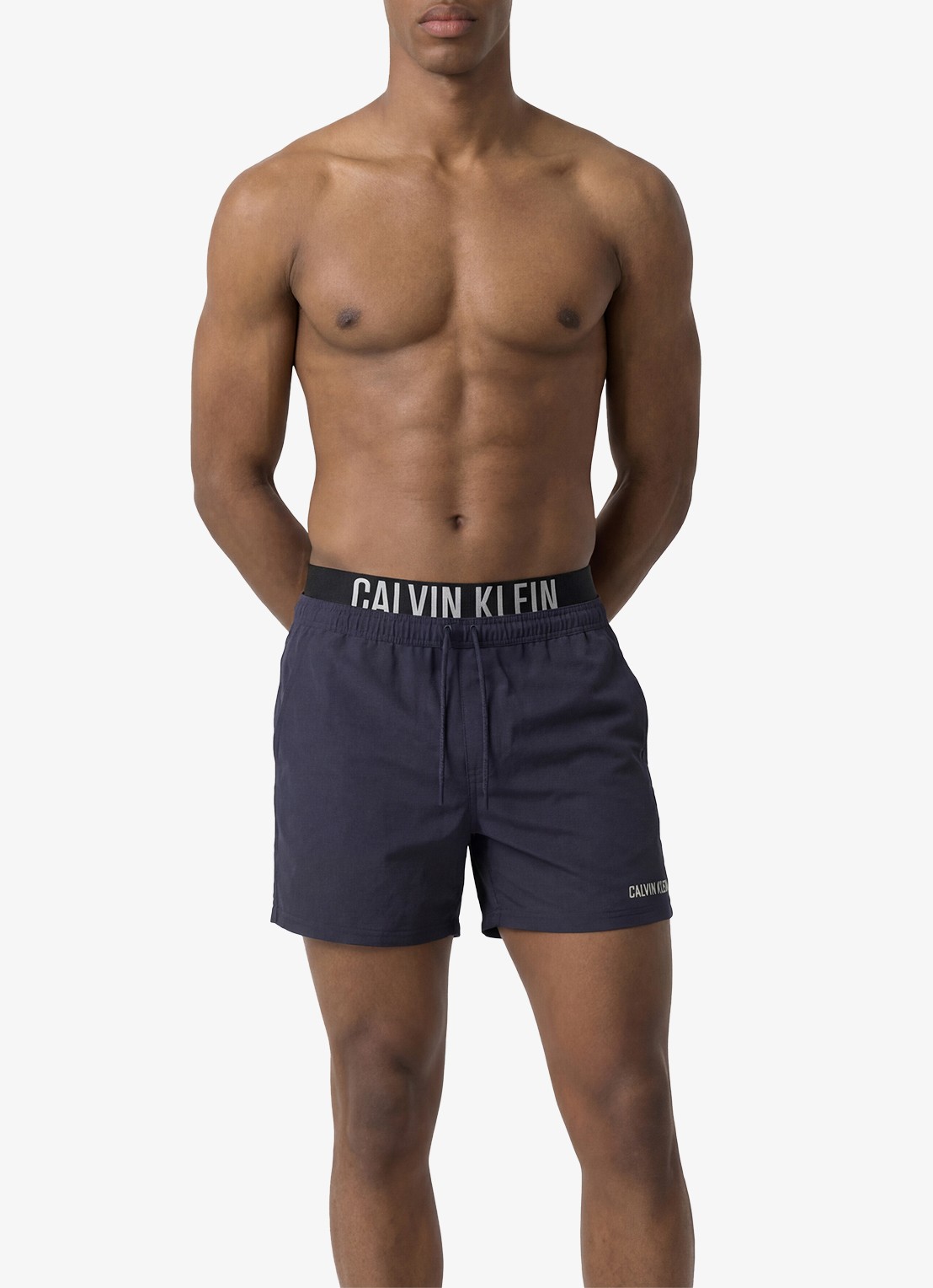 Calvin Klein Zwemshorts met logo en trekkoord - detail 2 donkerblauw
