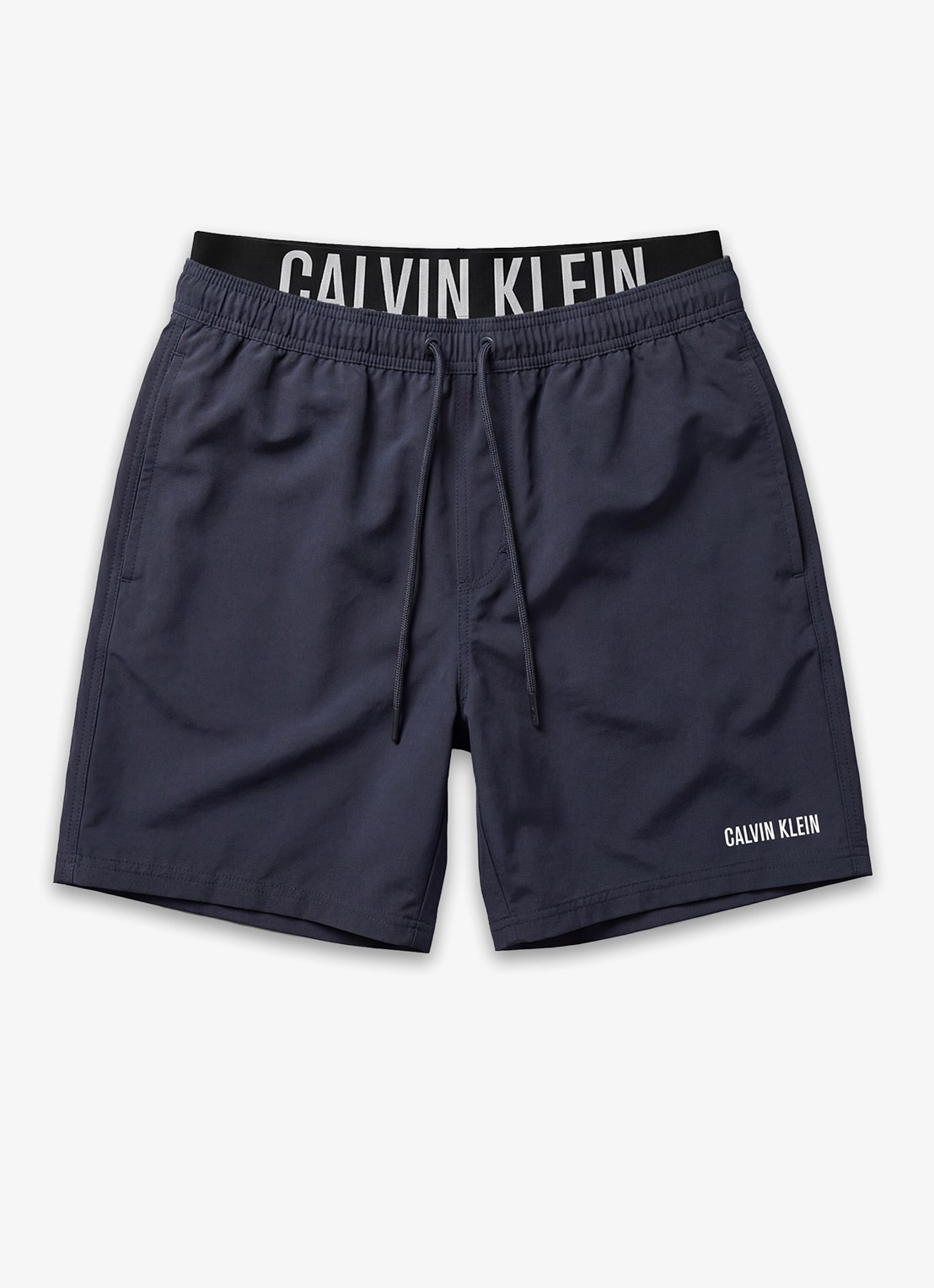 Calvin Klein Zwemshorts met logo en trekkoord - voorkant 3 donkerblauw
