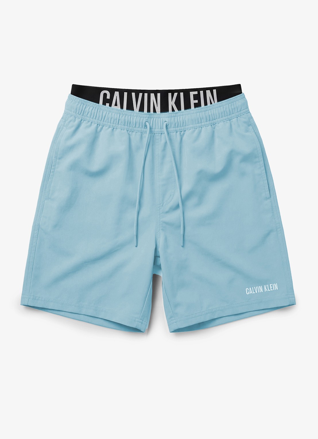 Calvin Klein Zwemshorts met logo en trekkoord - voorkant 3 blauw