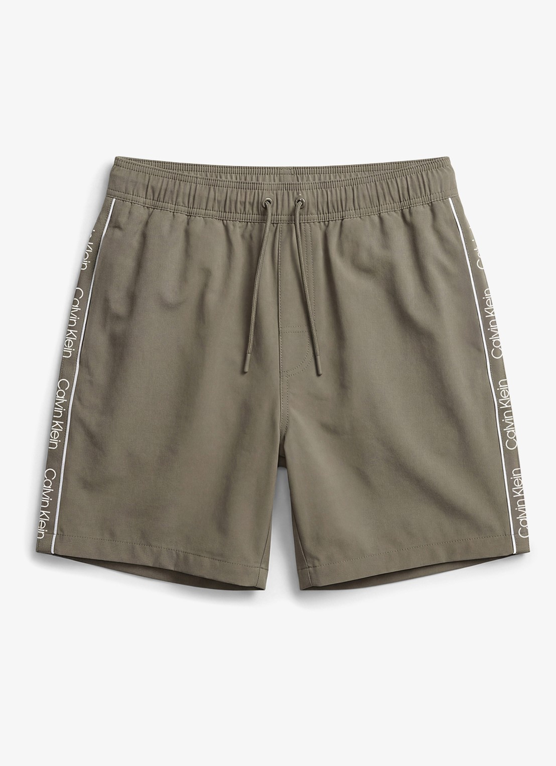 Calvin Klein Zwemshorts met logo en trekkoord - voorkant groen