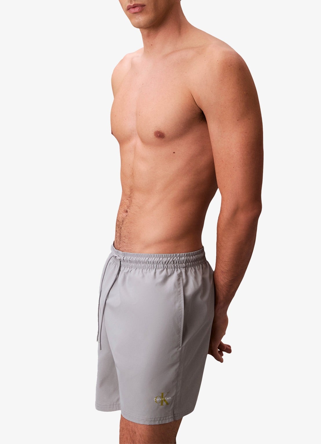 Calvin Klein Zwemshorts met logo en trekkoord - detail 4 grijs