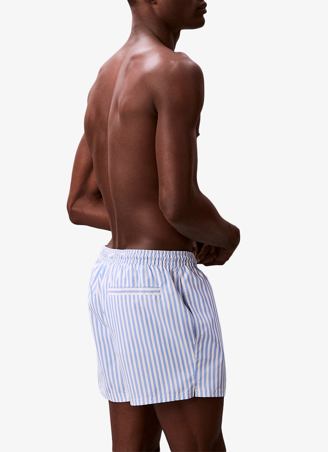 Calvin Klein Zwemshorts met logo en trekkoord - achterkant 5 lichtblauw