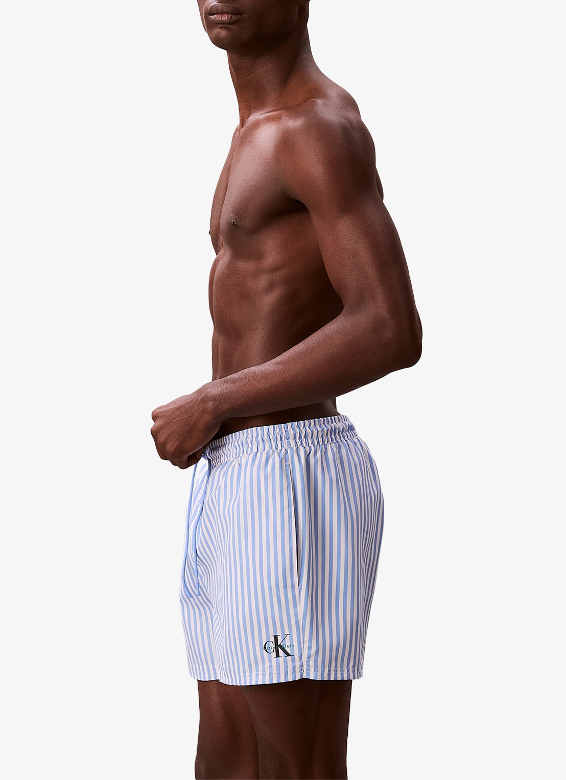 Calvin Klein Zwemshorts met logo en trekkoord - detail 4 lichtblauw