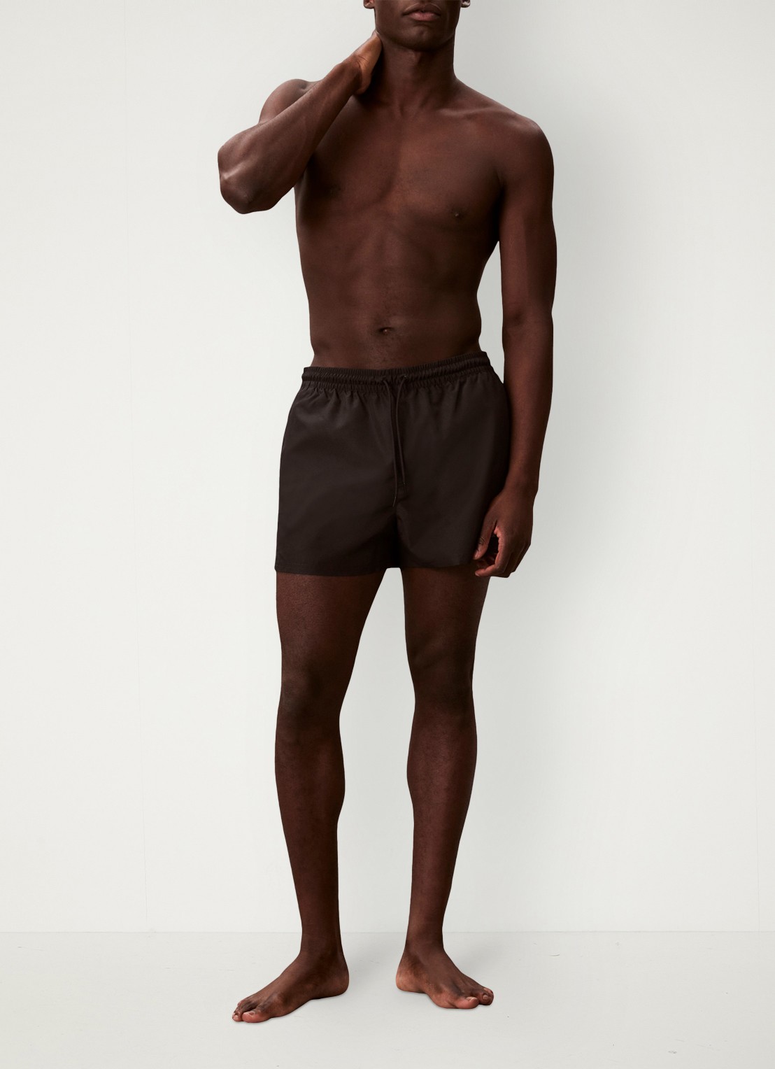 Calvin Klein Zwemshorts met logo en trekkoord - voorkant 6 zwart