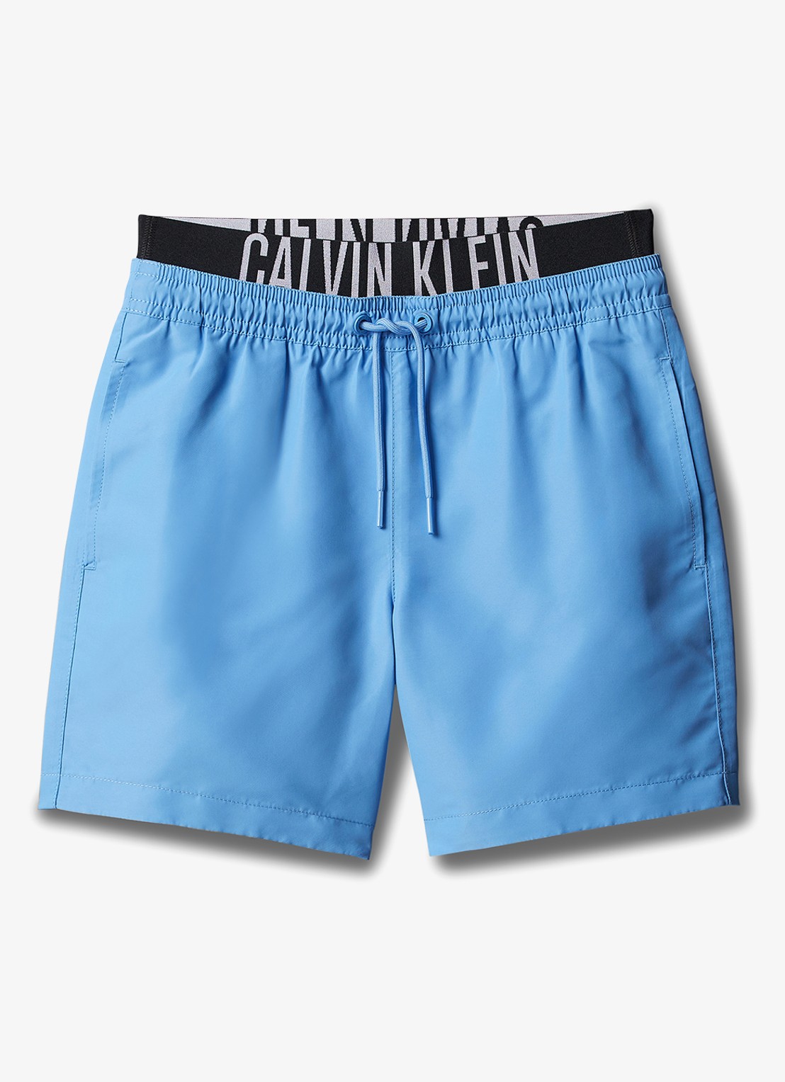 Calvin Klein Zwemshorts met logoband - voorkant 2 lichtblauw