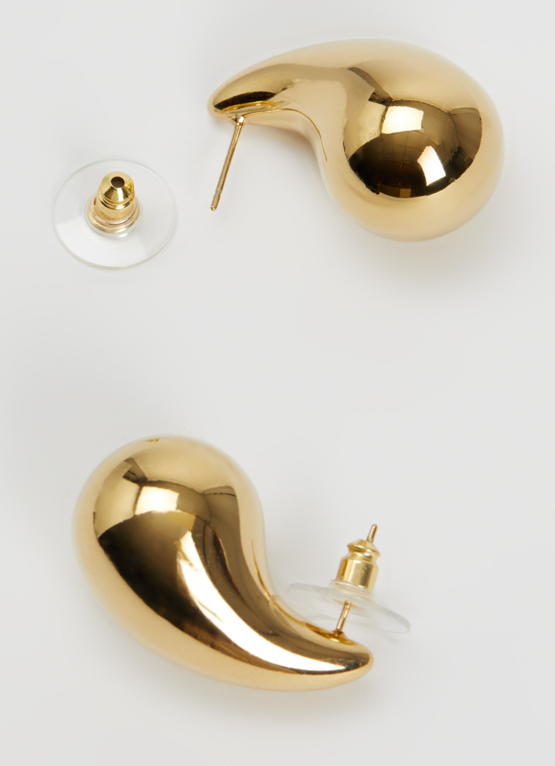 Camps & Camps Big Tear Drop oorstekers verguld - detail 3 goud