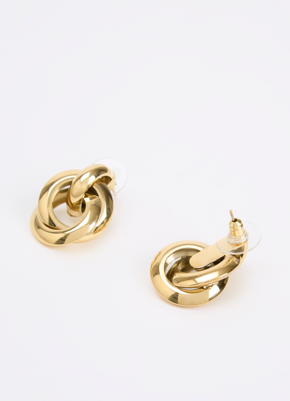 Camps & Camps Double Hoops oorstekers verguld - detail 3 goud