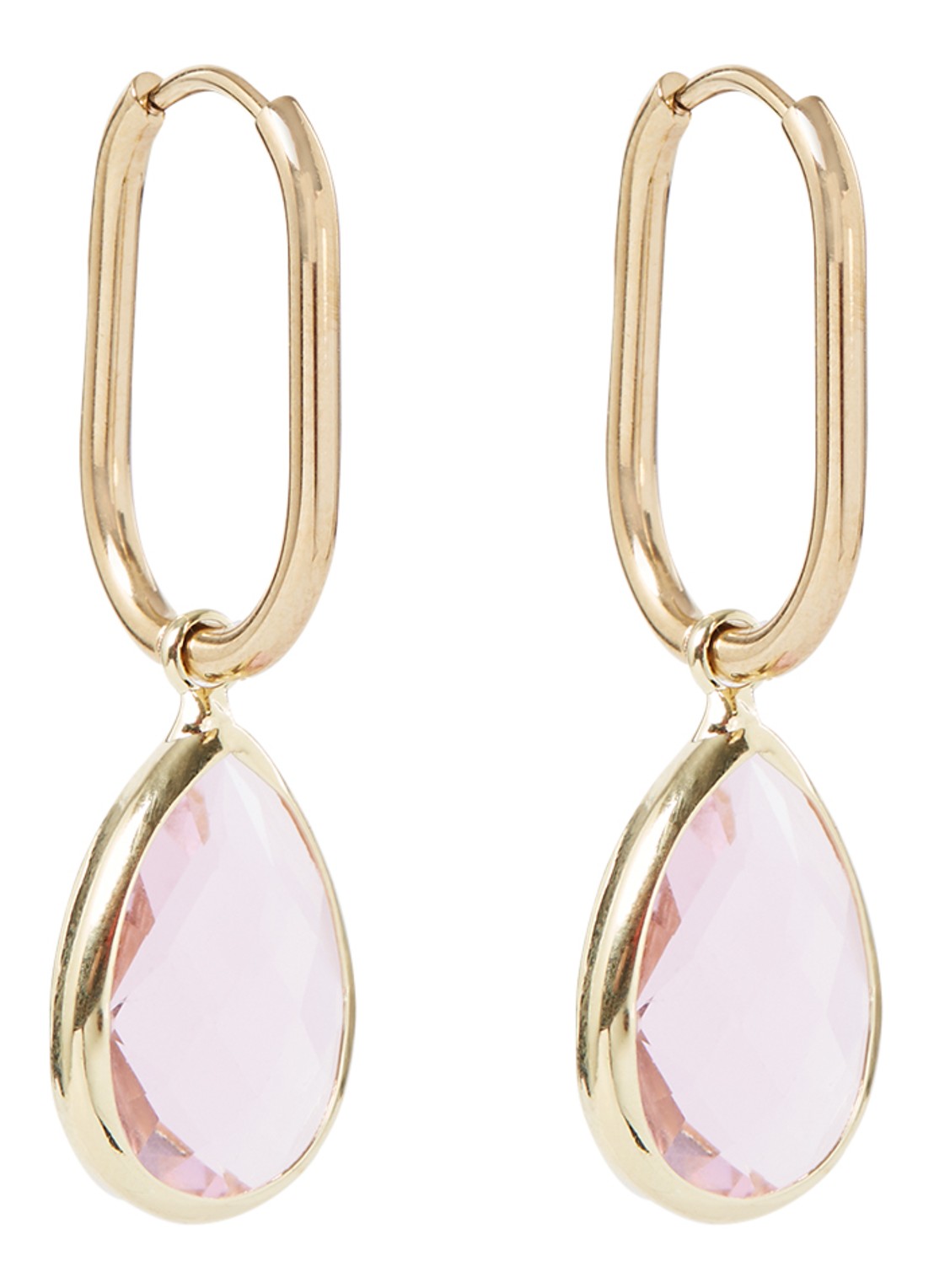Camps & Camps Enchanting Crystal oorhangers verguld - voorkant 2 roze