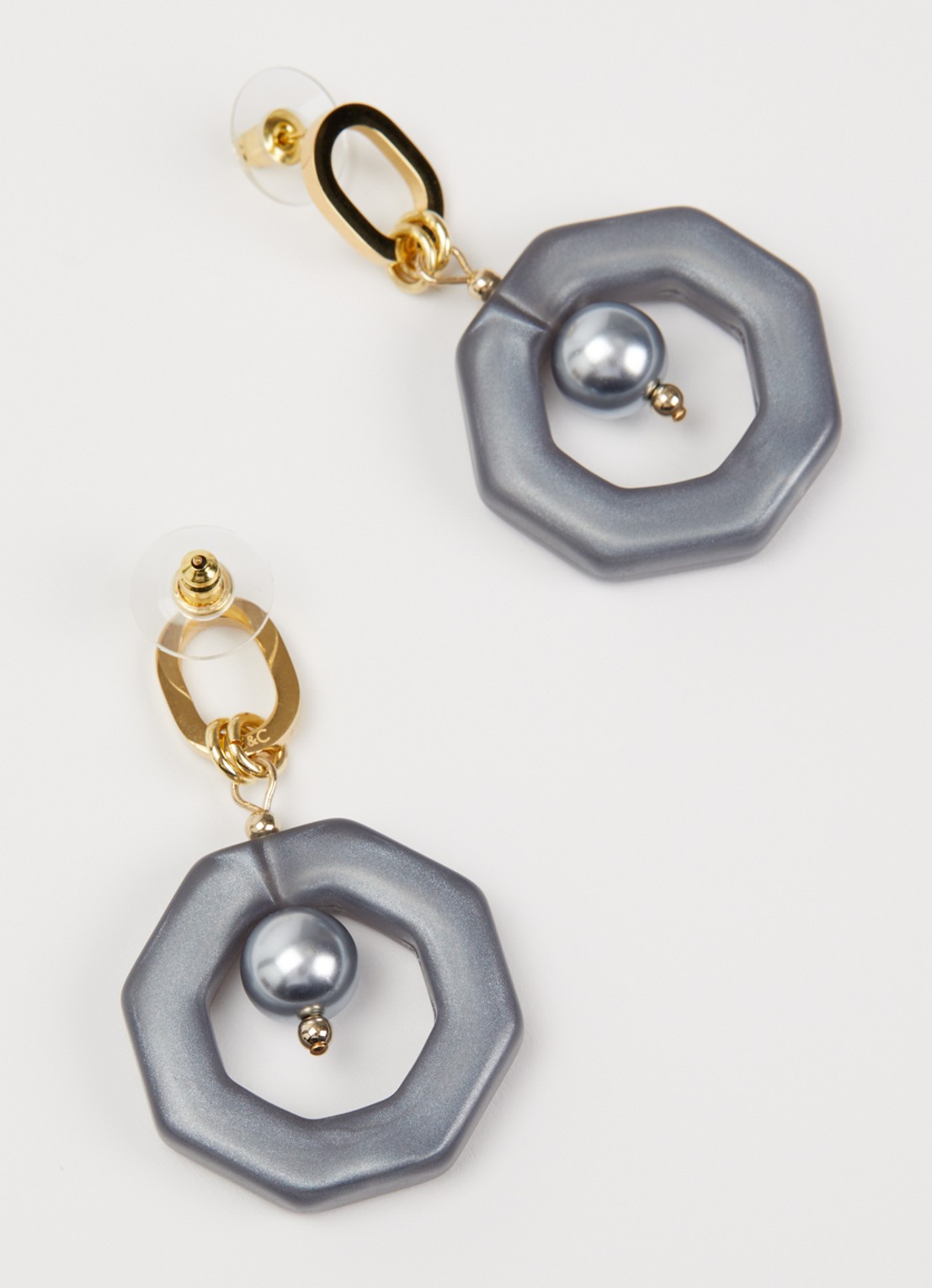 Camps & Camps Eternal Beads oorhangers verguld - detail 3 grijs