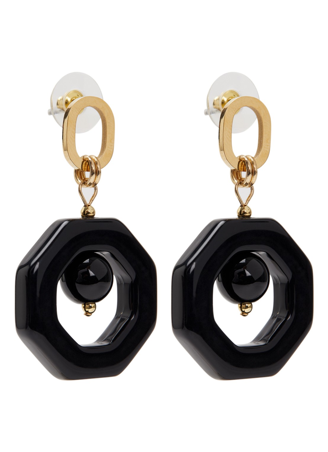Camps & Camps Eternal Beads oorhangers verguld - voorkant 2 zwart