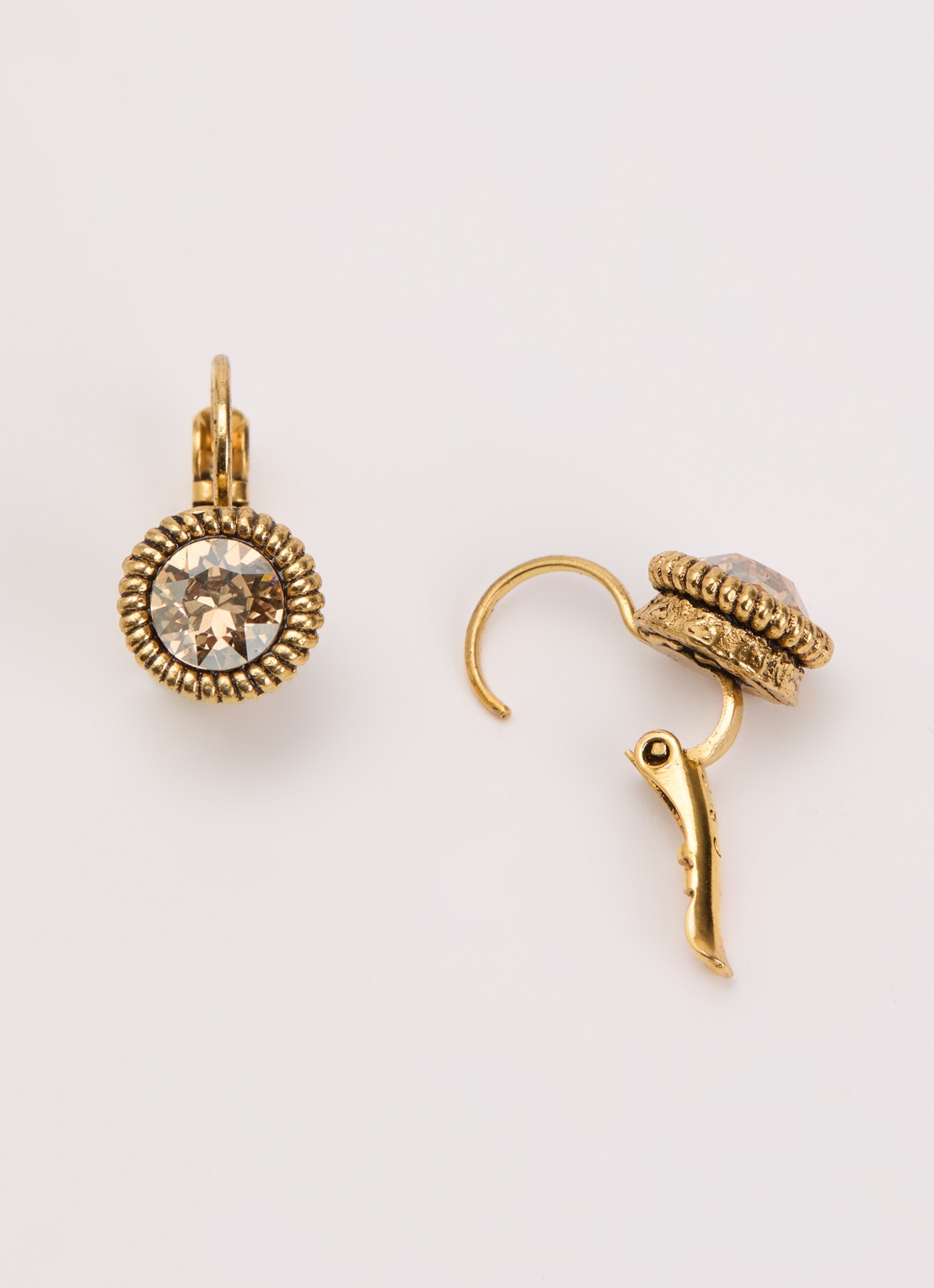 Camps & Camps Golden Shadow oorhangers met Swarovski kristal verguld - detail 3 goud
