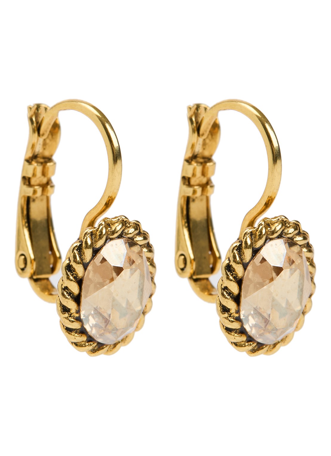 Camps & Camps Oorhangers met kristal verguld - voorkant goud