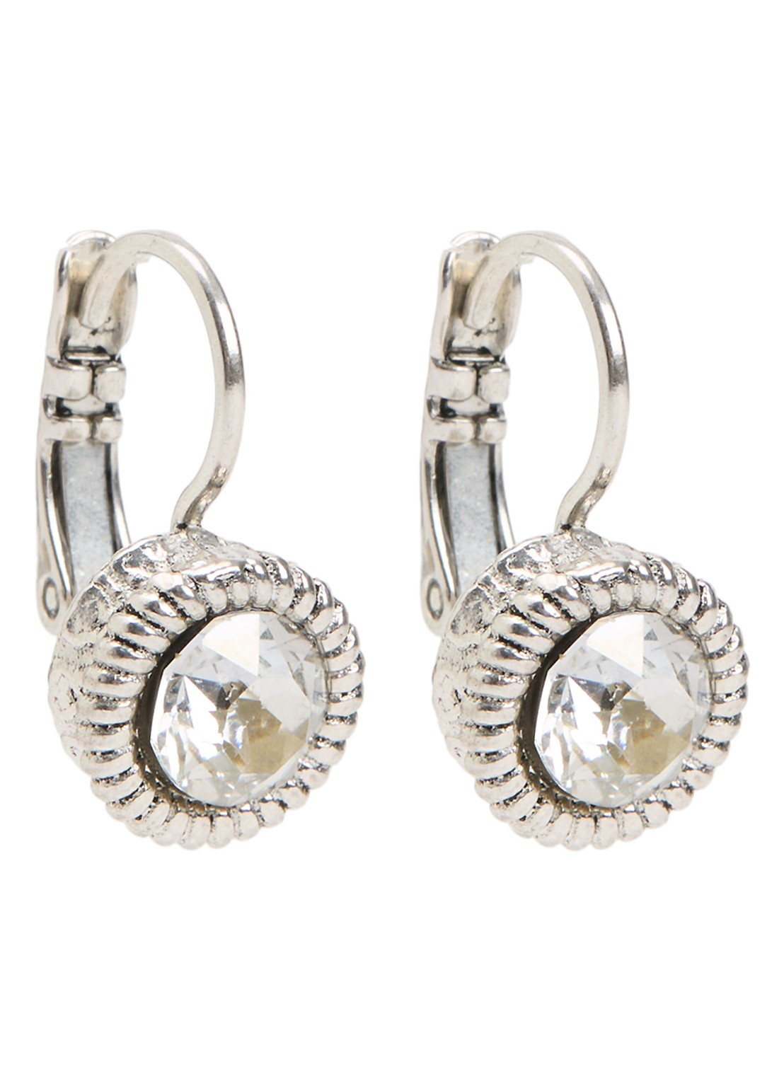 Camps & Camps Oorhangers met kristal - voorkant zilver