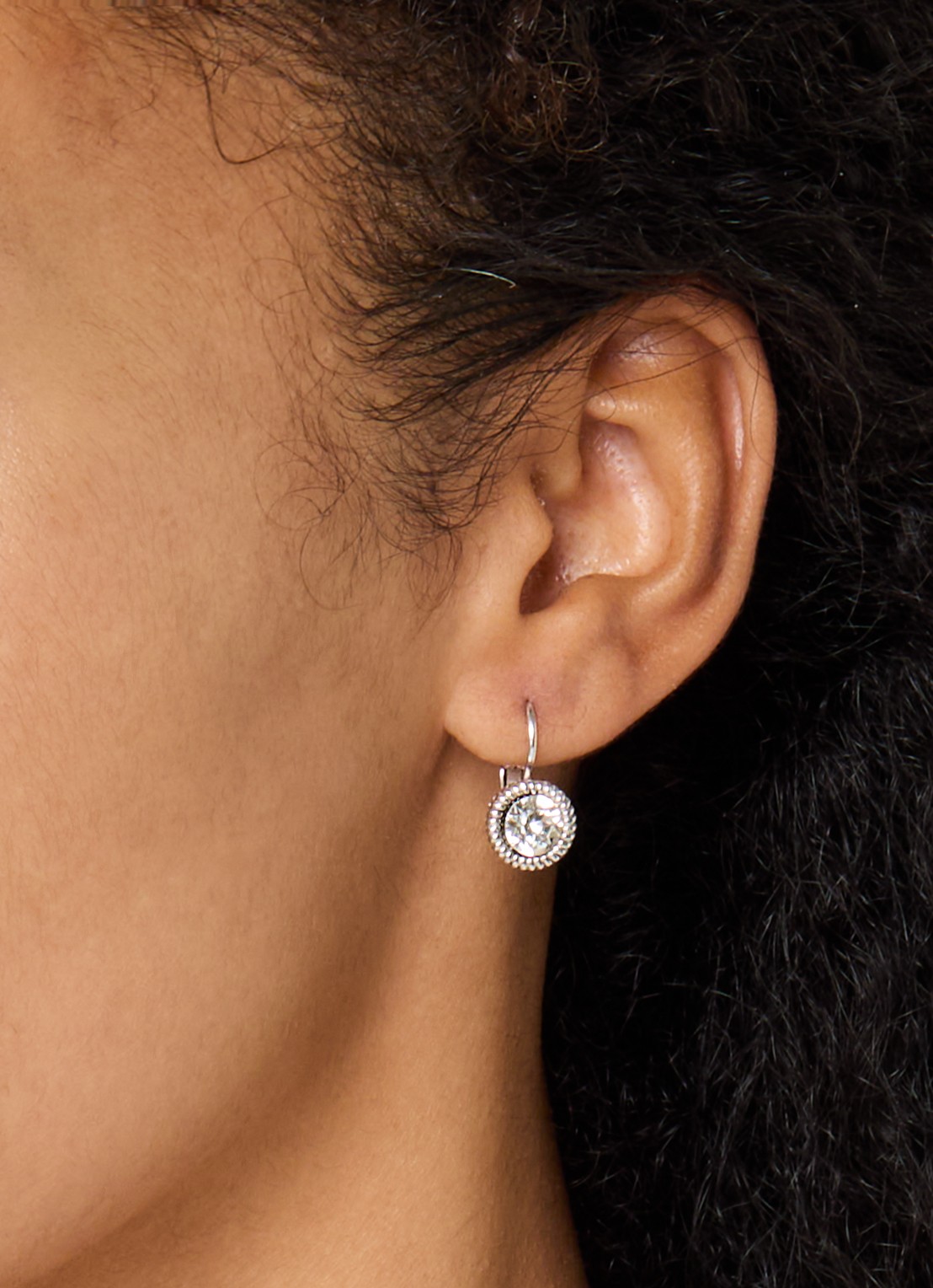 Camps & Camps Oorhangers met kristal - voorkant 2 zilver