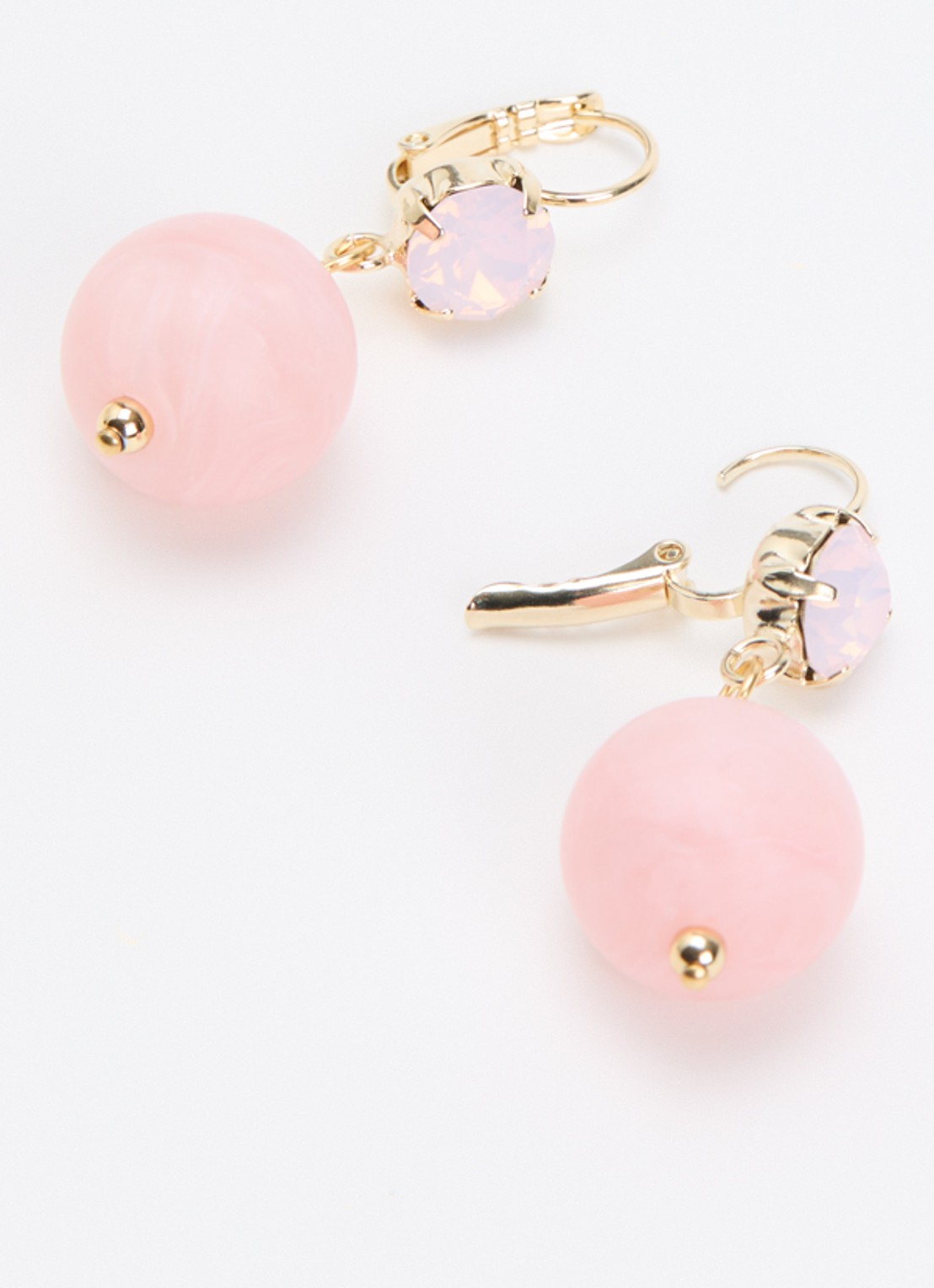 Camps & Camps Oorhangers met Swarovski kristal verguld - detail 3 lichtroze