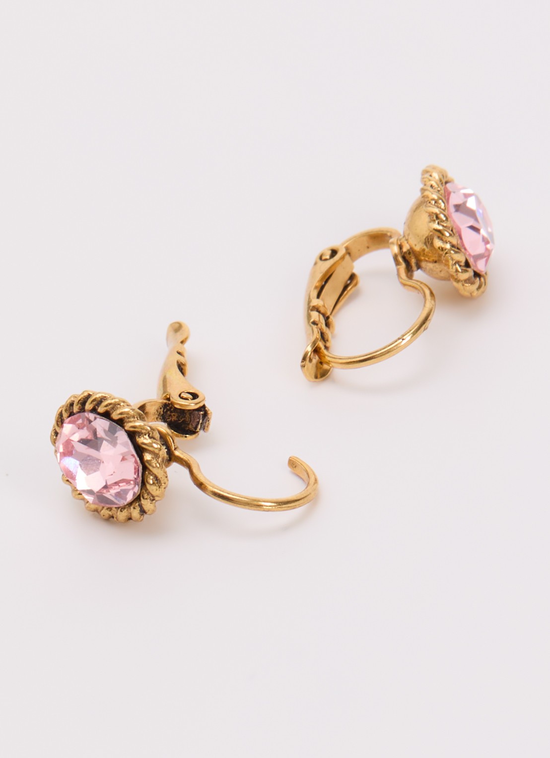 Camps & Camps Oorhangers met Swarovski kristal verguld - detail 3 roze