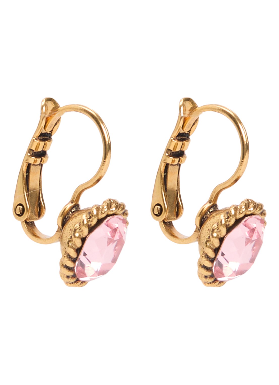 Camps & Camps Oorhangers met Swarovski kristal verguld - voorkant roze
