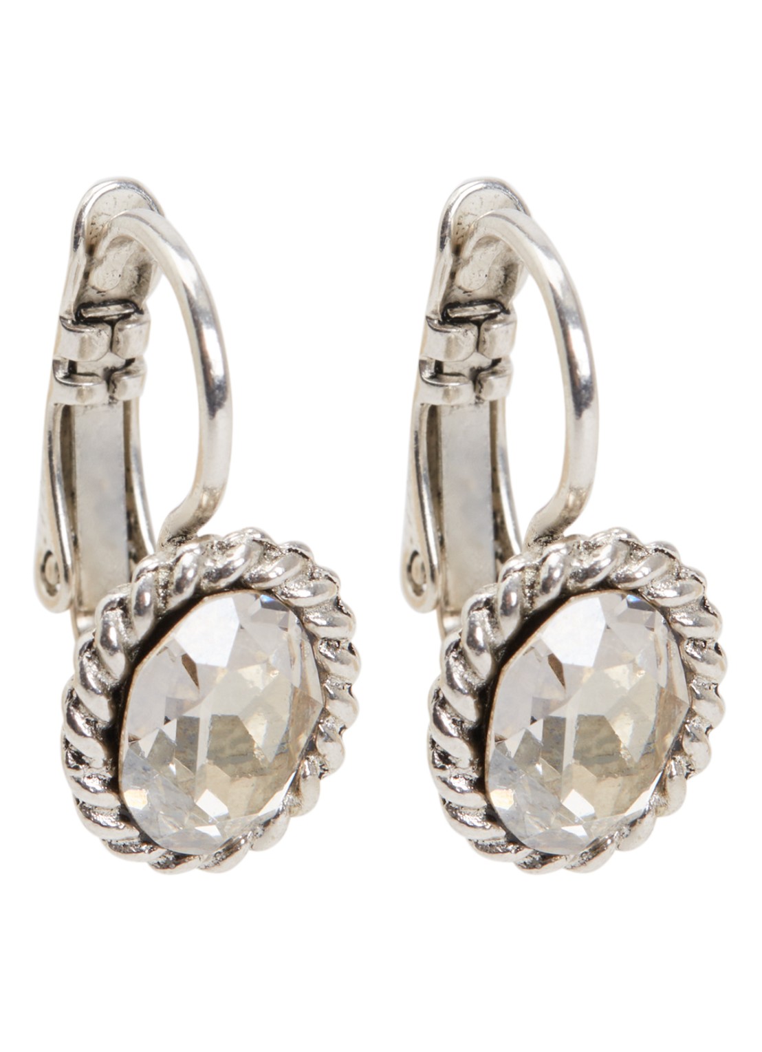 Camps & Camps Oorhangers met Swarovski kristal verzilverd - voorkant zilver