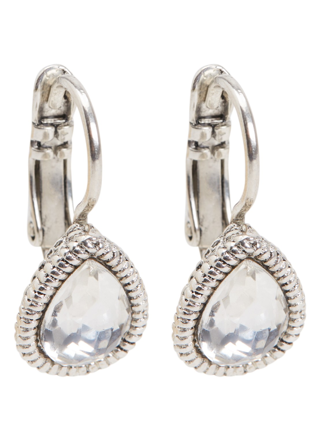Camps & Camps Oorhangers met Swarovski kristal verzilverd - voorkant 2 zilver