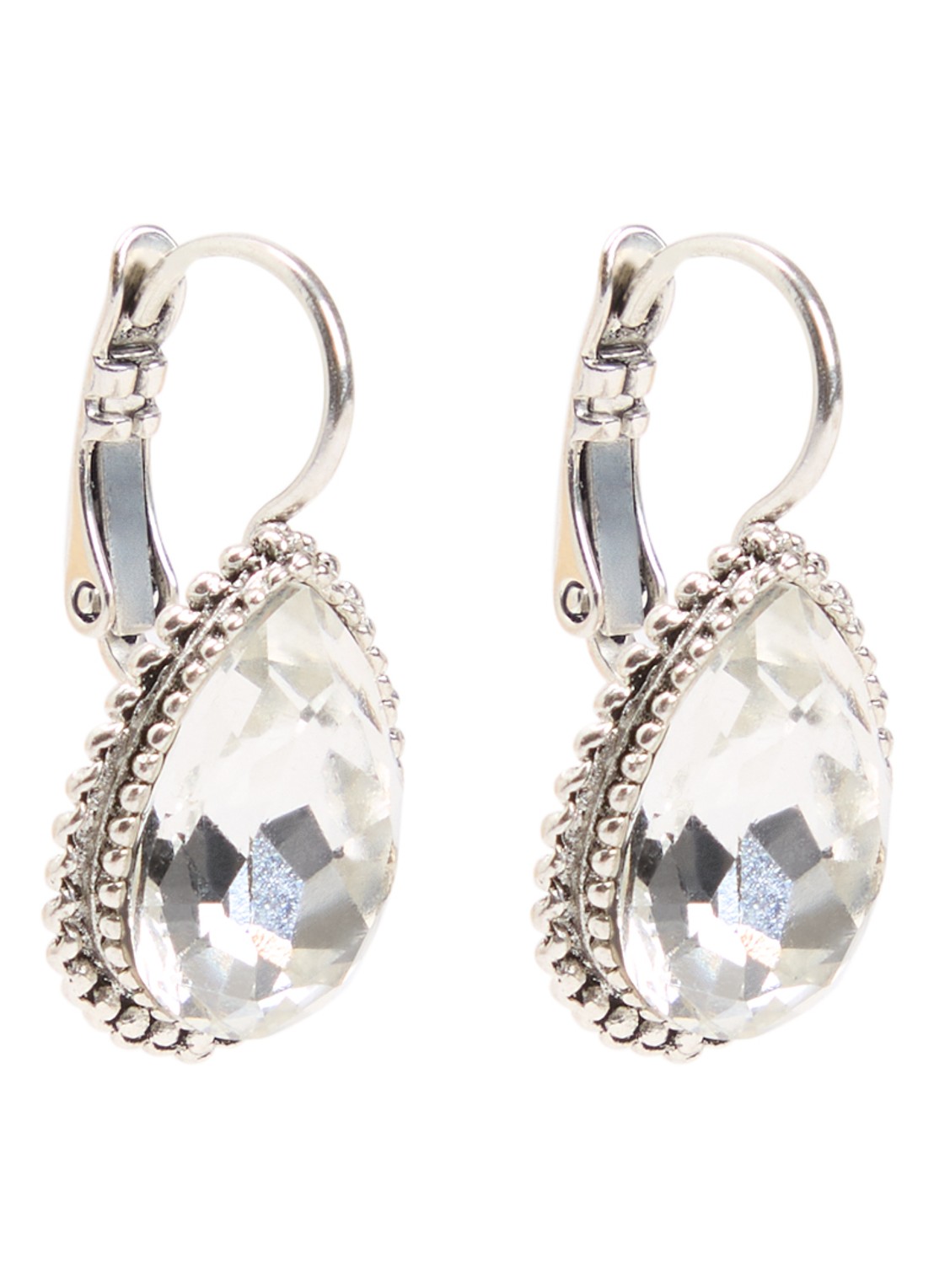 Camps & Camps Oorhangers met Swarovski kristal verzilverd - voorkant zilver